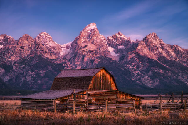 Moulton Barn at sunrise, Grand Teton National Park, Wyoming