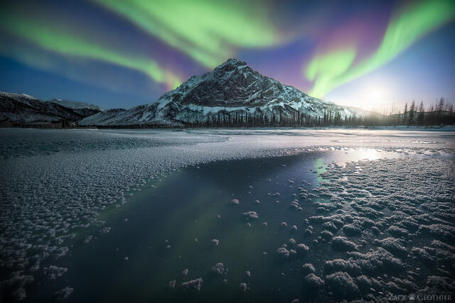 Auroras dance over the Brooks Range in the far north, Arctic Circle Alaska