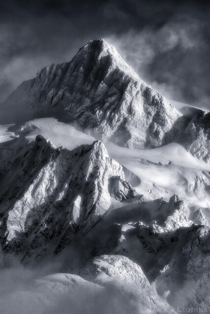 Mount Shuksan in the North Cascades in winter, Mount Baker-Snoqualmie National Forest, Washington