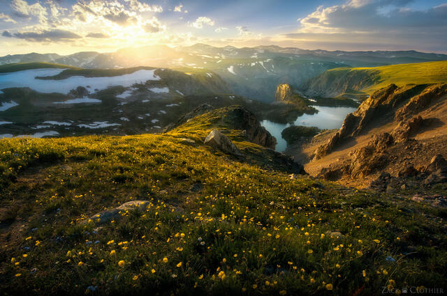 Beartooth Mountains at sunset, Wyoming