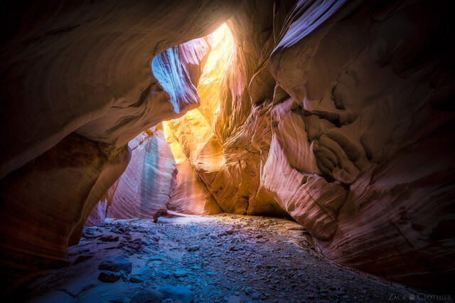 A remote slot canyon similar to Antelope Canyon but without the crows, American Southwest