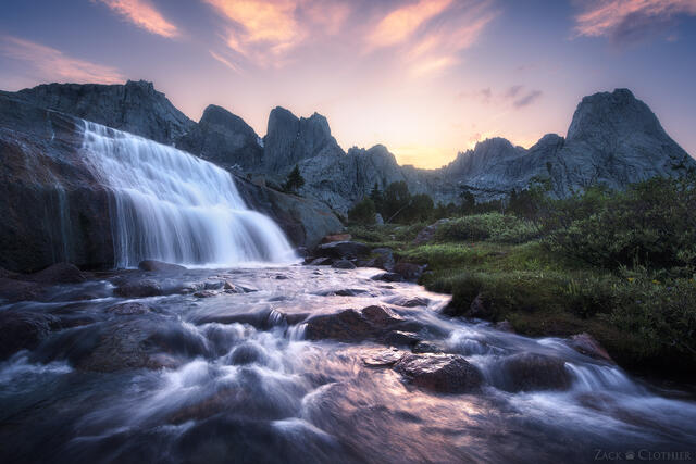 Cirque of the Towers waterfall, Wind River Range, Wyoming