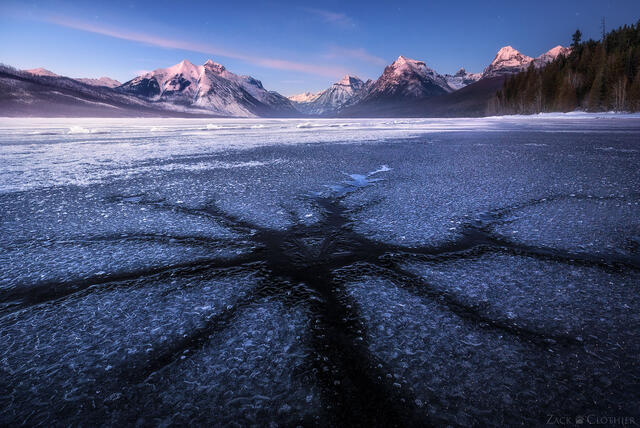 Winter on Lake McDonald, Glacier National Park, Montana