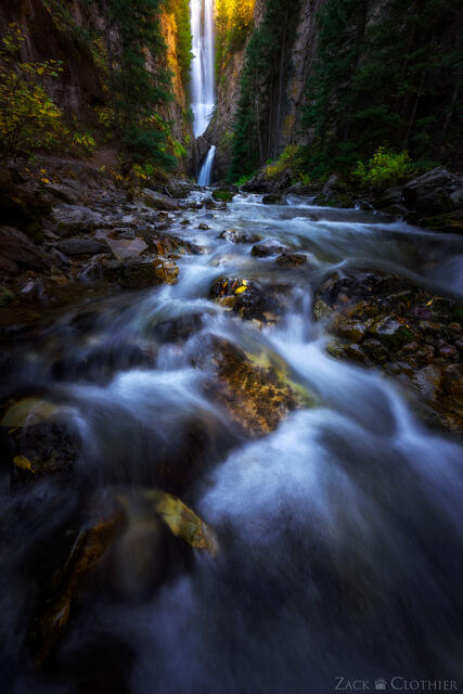 Hidden waterfall in the San Juan Mountains, Colorado