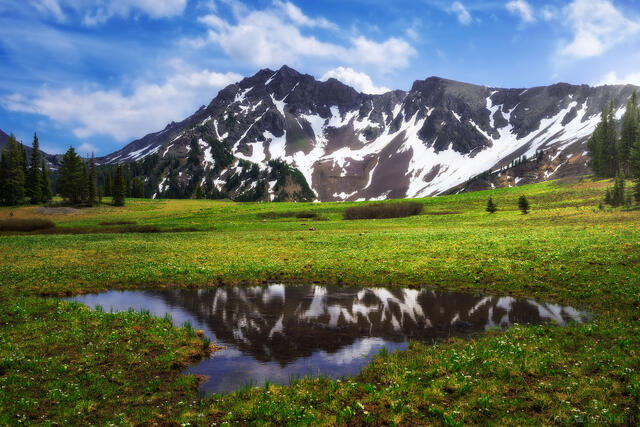 Alpine tarn and mountains, Absaroka-Beartooth Wilderness, Montana