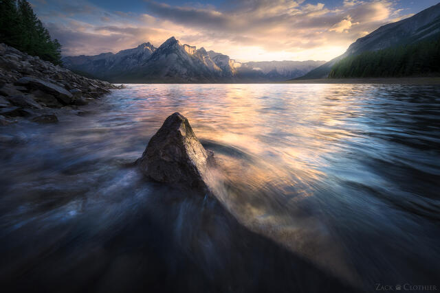 Lake Minnewanka at dawn, Banff National Park, Alberta Canada