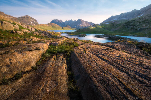 Mountain lake in early morning light, Absaroka-Beartooth Wilderness, Montana