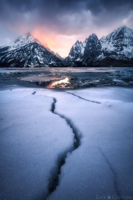 Ice on Jenny Lake, Grand Teton National Park, Wyoming