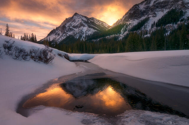 Republic Peak winter sunrise, Silver Gate, Montana