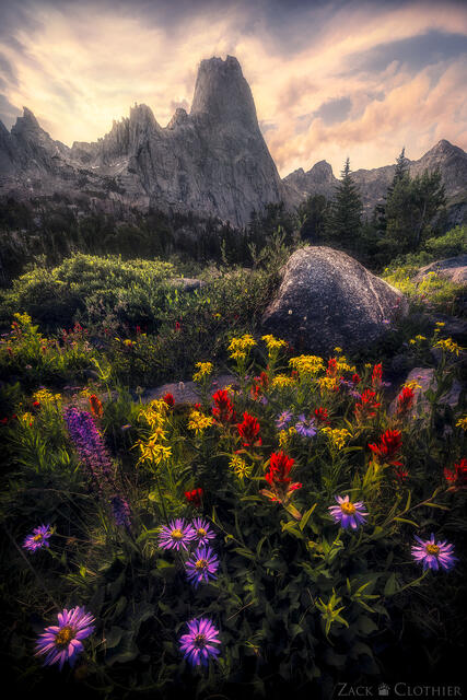 Cirque of the Towers summer sunset, Wind River Range, Wyoming