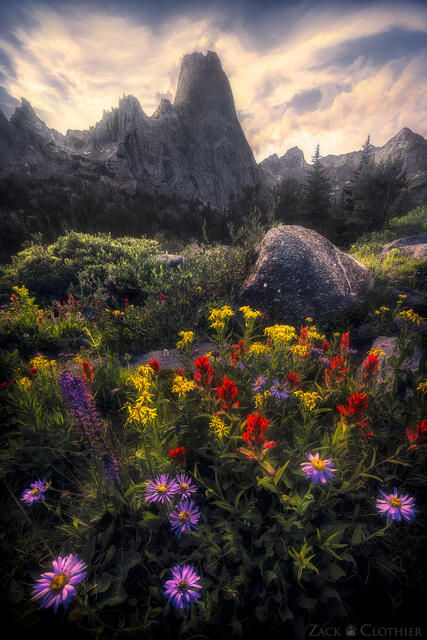 Cirque of the Towers summer sunset, Wind River Range, Wyoming