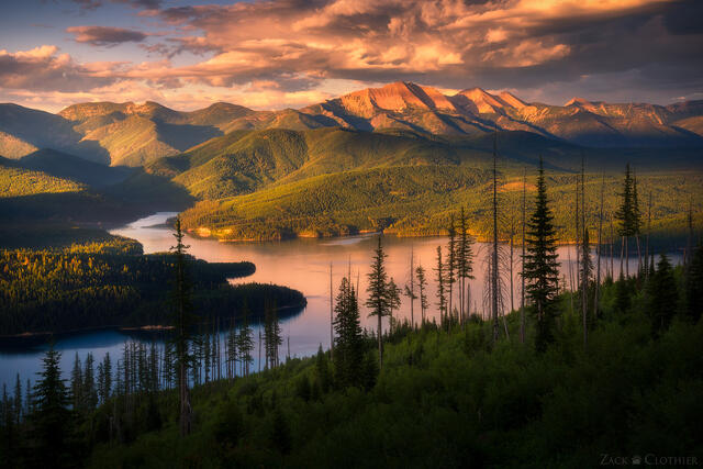 Flathead Range at sunset, northwestern Montana
