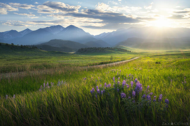 Crazy Mountains summer sunset, Big Timber, Montana
