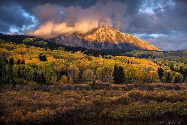 West Elk Mountains at sunrise, Kebler Pass, Colorado