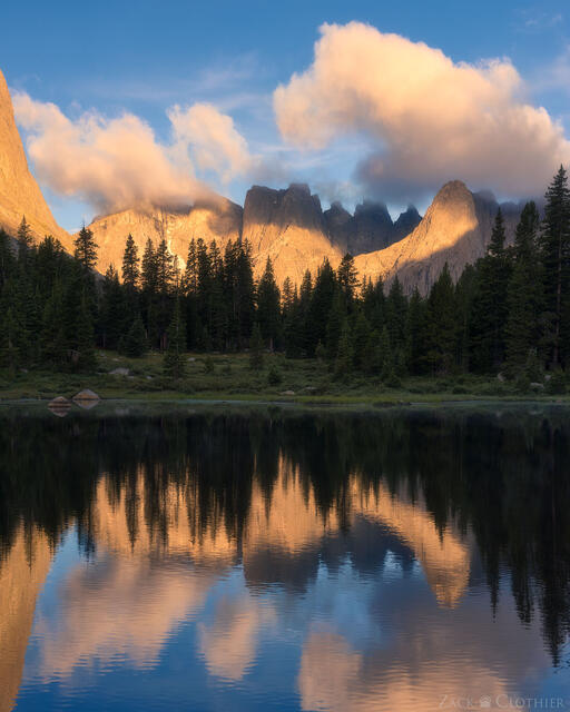 Wind River Range reflecting in lake, Wind River Mountains, Wyoming