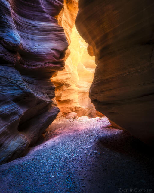 A remote slot canyon similar to Antelope Canyon but without the crows, American Southwest