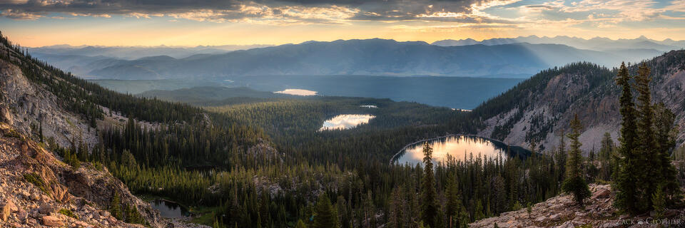Panoramic view of the White Clouds Wilderness, Sawtooth Wilderness, Idaho