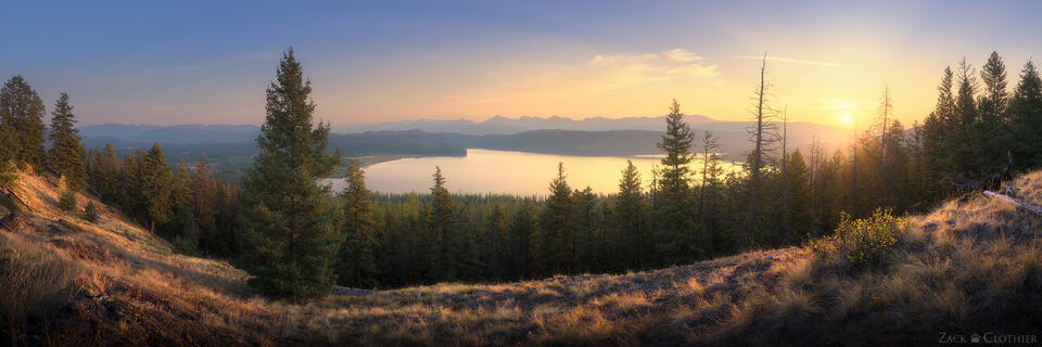 Placid Lake, in Montana's Seeley-Swan Valley in western Montana, at sunrise
