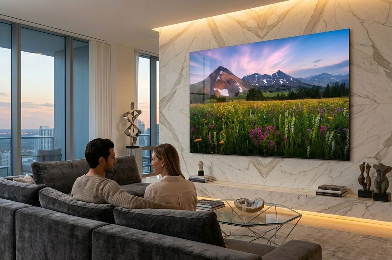 Summer wildflowers TruLife Acrylic Fine Art Print in luxury interior